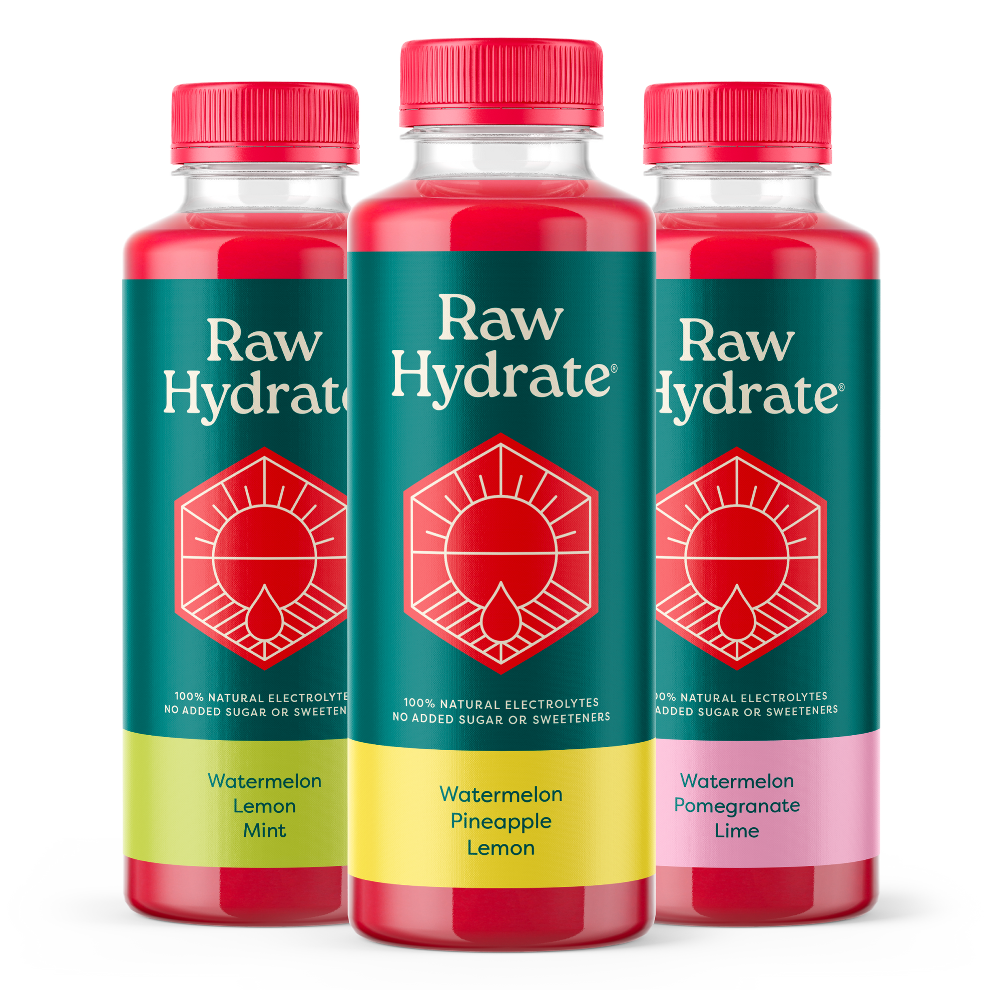 3 Raw Hydrate bottles