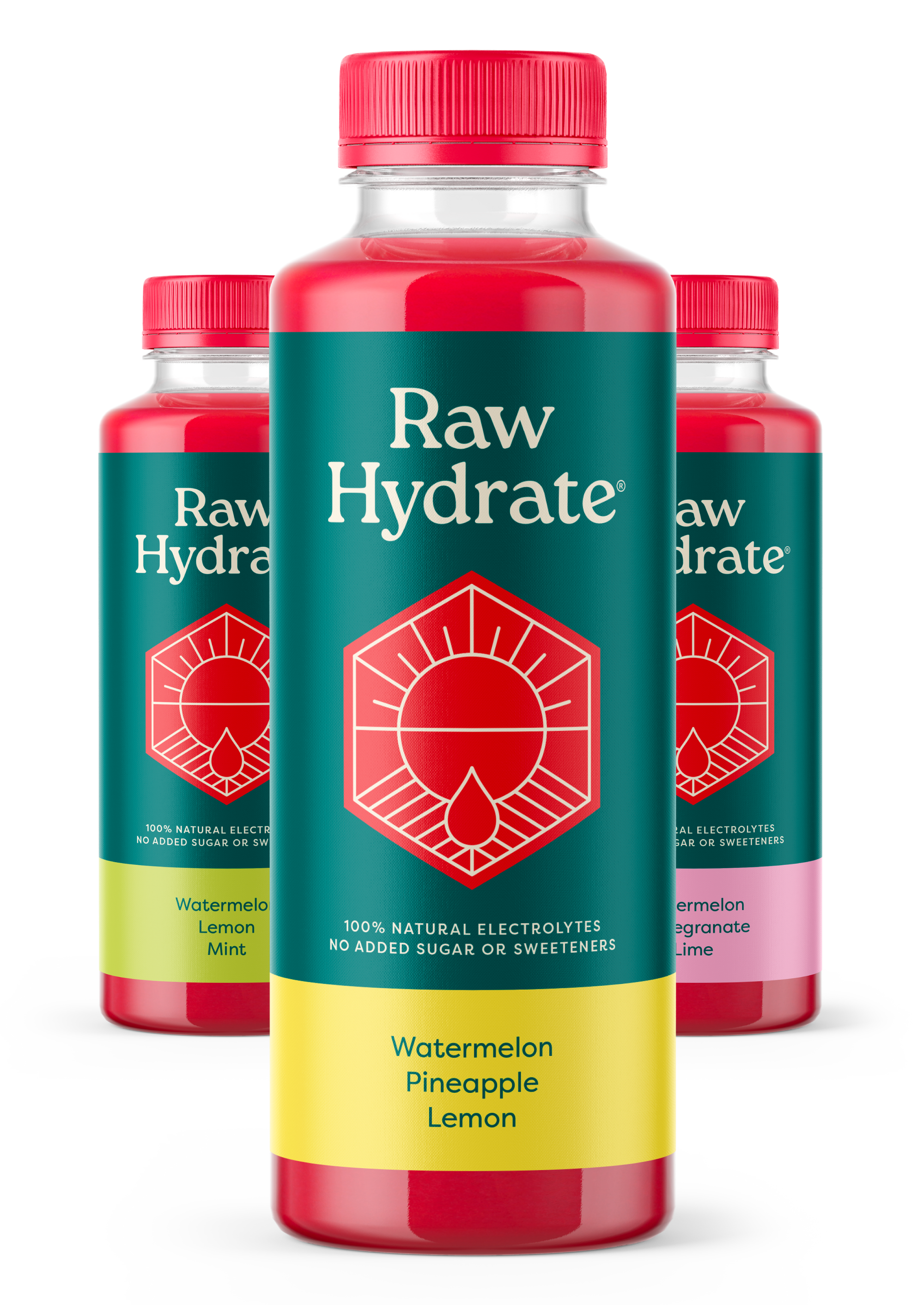 3 Raw Hydrate bottles